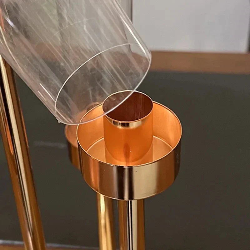 MetalGlow | Elegant Metal and Acrylic Candle Holder