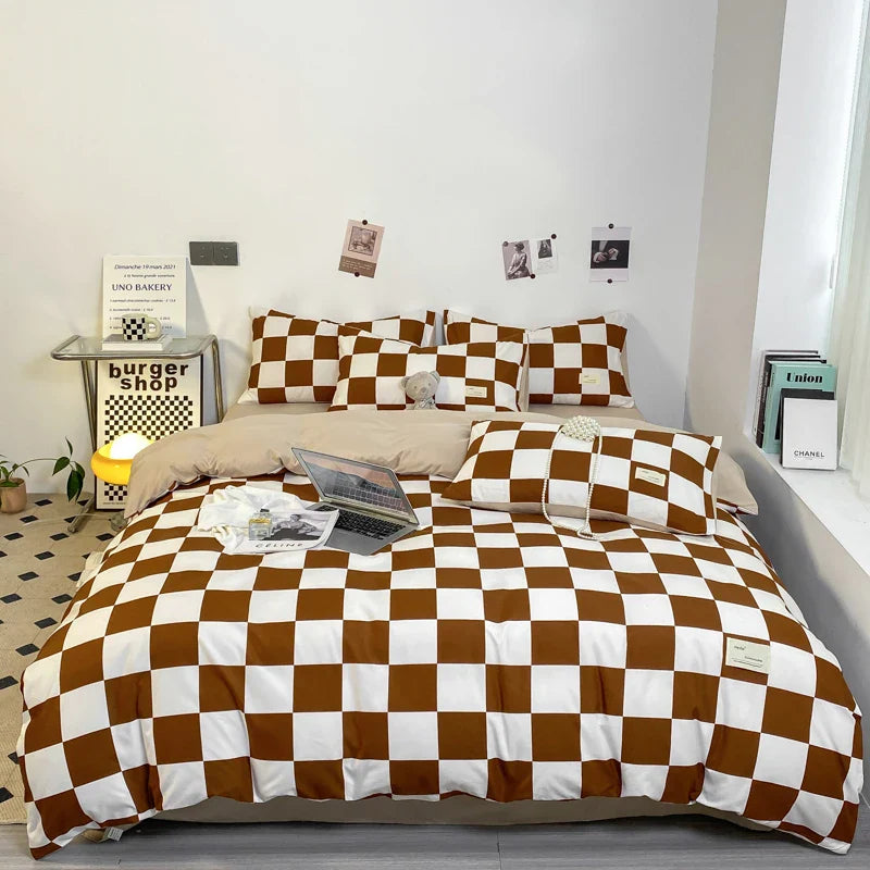 CheckeredDream | Full Checkered Duvet Cover with Pillowcases