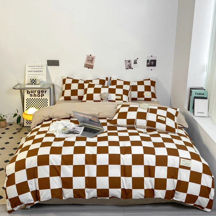 CheckeredDream | Full Checkered Duvet Cover with Pillowcases