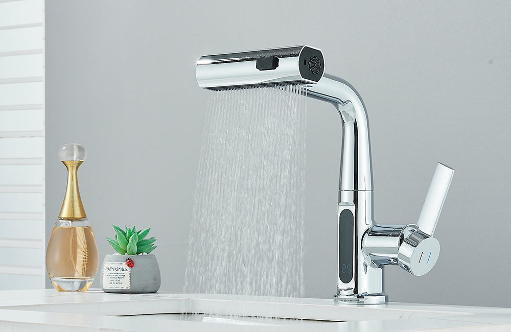 Luxor Modern Digital Bathroom Faucet – Elegant and Stylish Design with Temperature Display