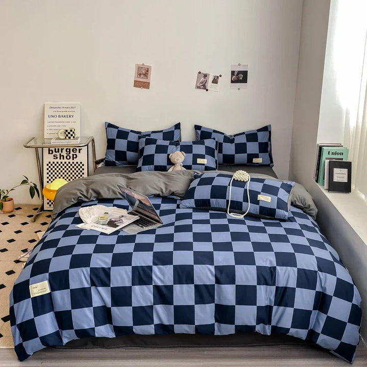 CheckeredDream | Full Checkered Duvet Cover with Pillowcases