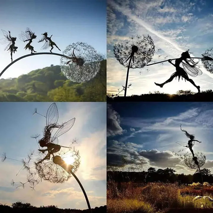 Enchanting Fairy Dance | Dandelion Metal Garden Decoration