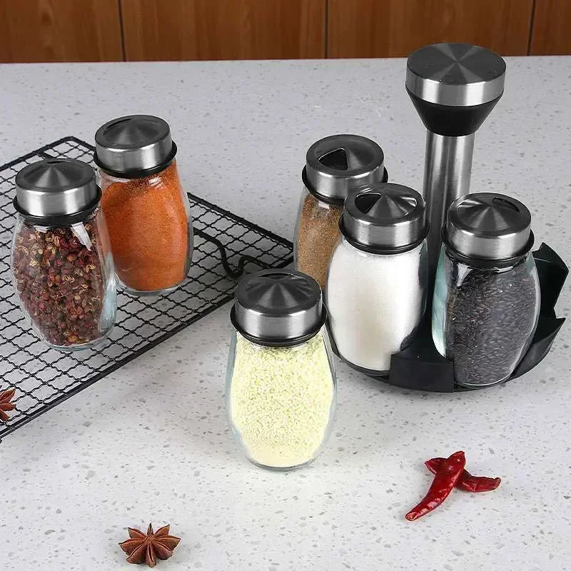 TwistAndSpice | Rotating Glass Spice Storage Set