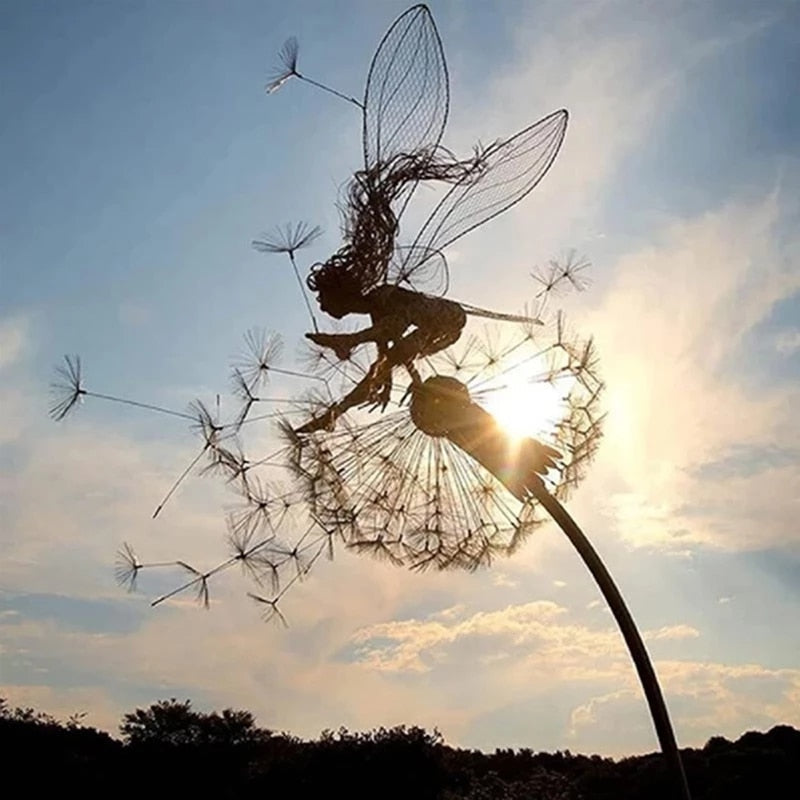 Enchanting Fairy Garden Sculptures - Metal Garden Decor - Magical and Detailed Design
