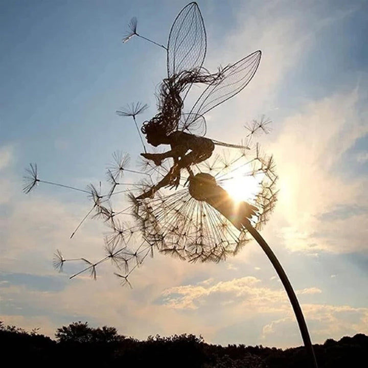 Enchanting Fairy Garden Sculptures - Metal Garden Decor - Magical and Detailed Design