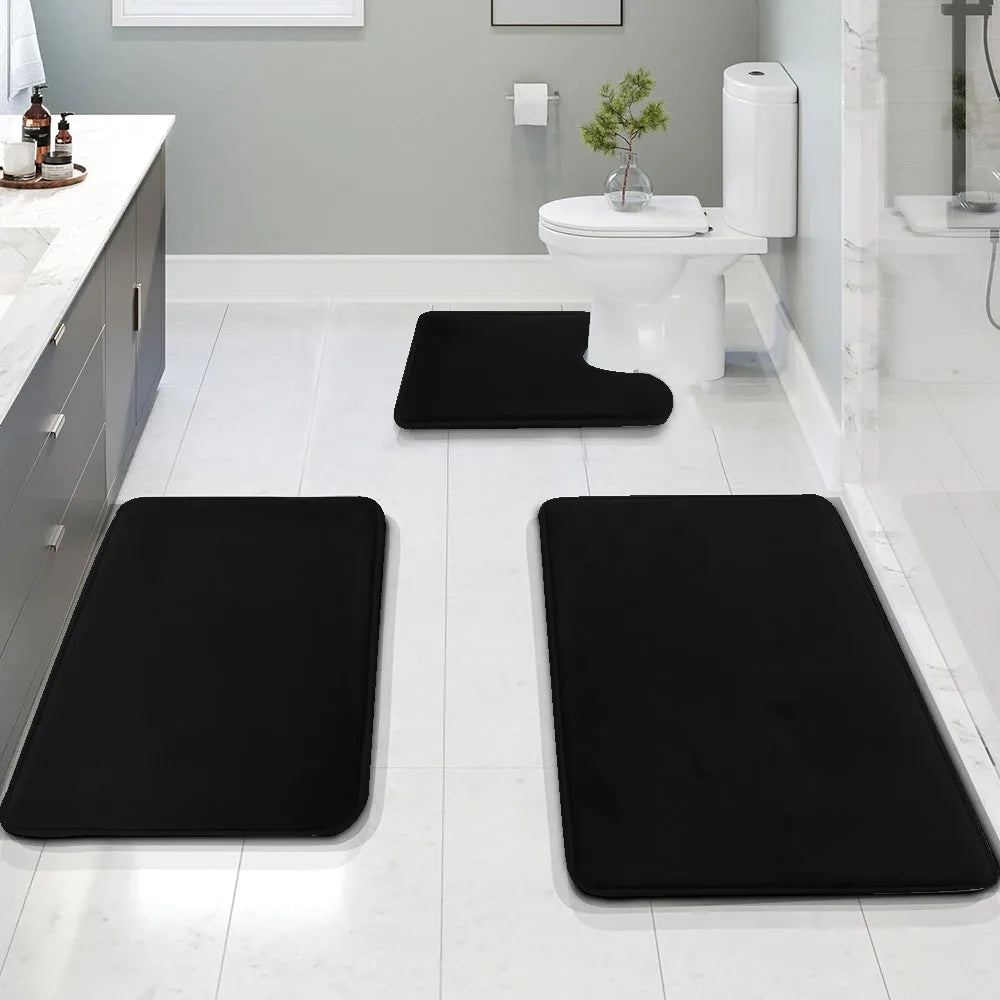 AquaShieldStep | Washable Bathroom Sponge Mat Set