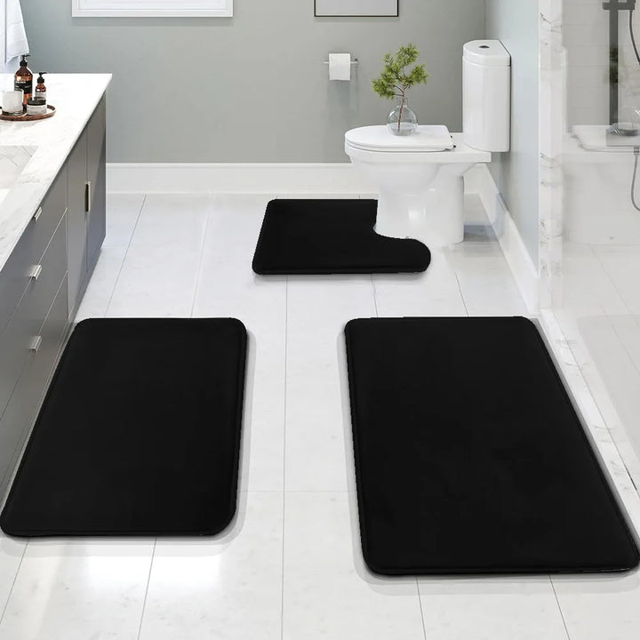 AquaShieldStep | Washable Bathroom Sponge Mat Set