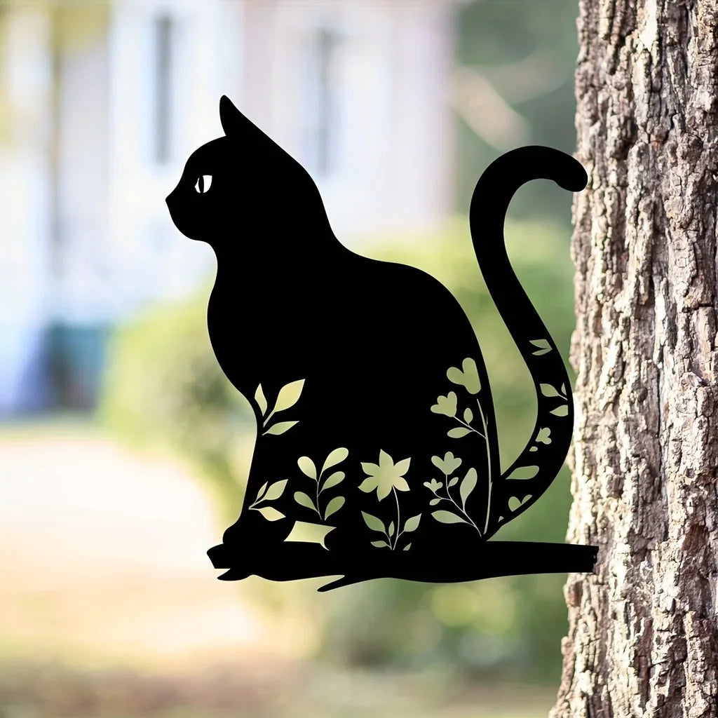 FelineFantasy | Metal Cat Silhouette for Garden & Patio