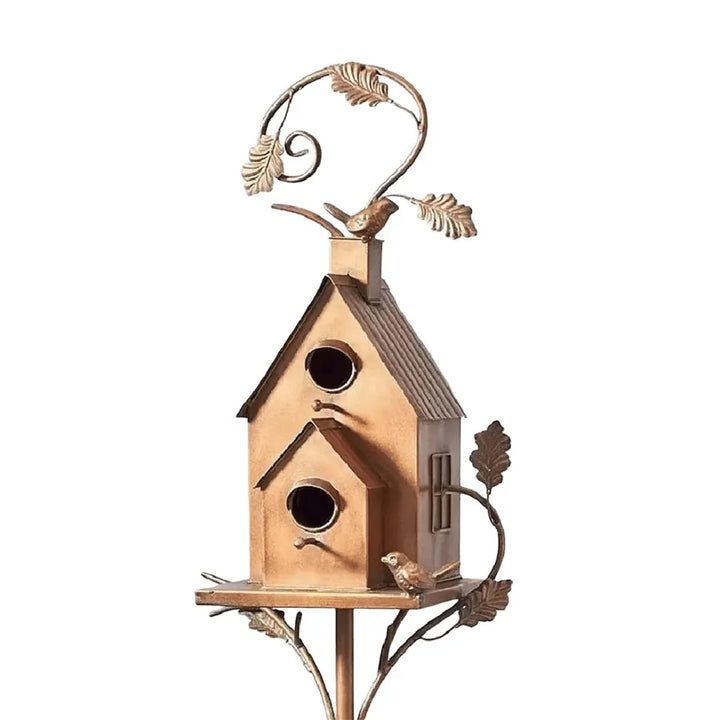FeatherHaven | Luxe Birdhouse with Pole for Elegant Garden Decoration