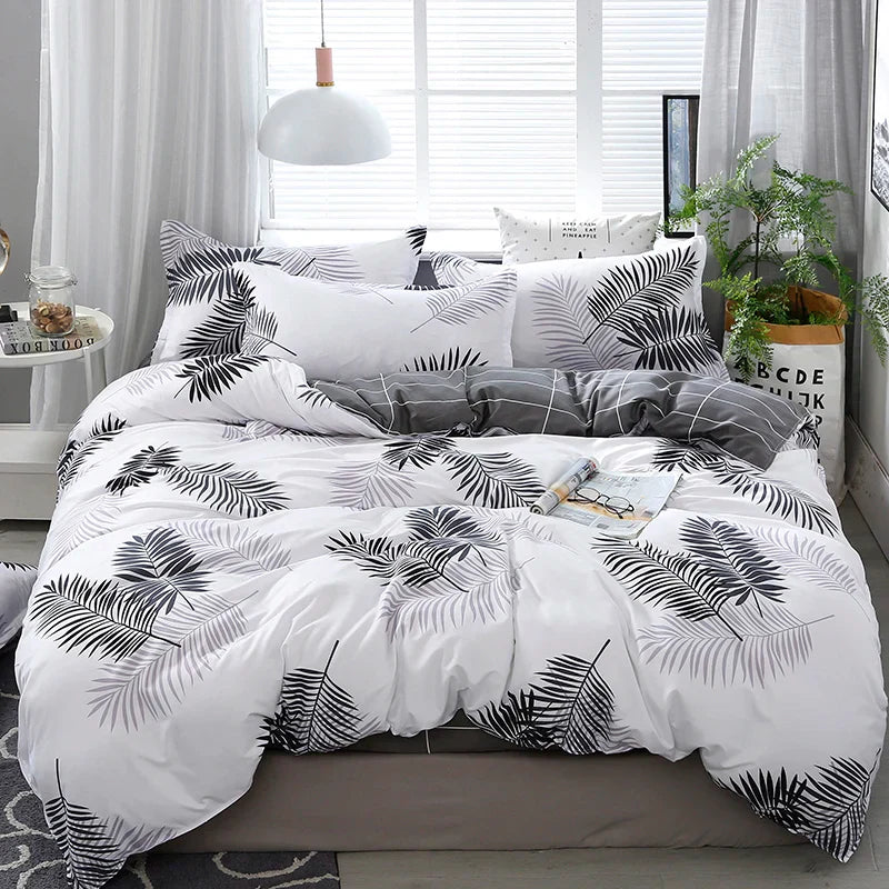 LeafyDream | Nordic Leaf Print Bedding Set
