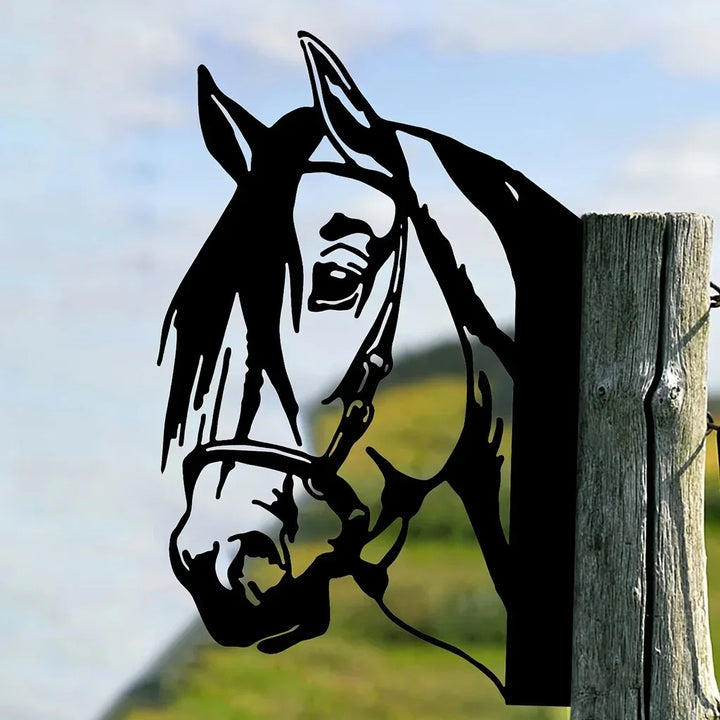 EquiElegance | Luxe Iron Horse Silhouette for Garden and Fence Decoration