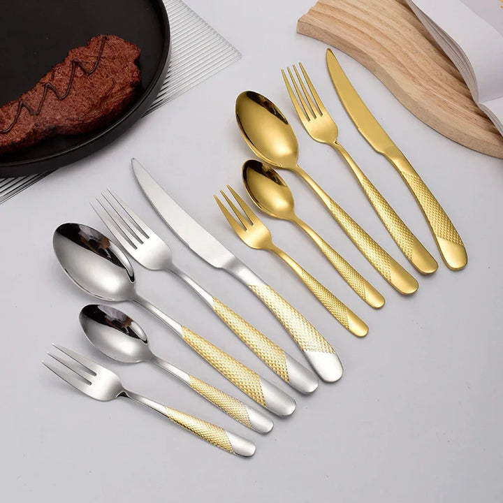 WesternGold | Elegant Golden Steak Knife and Cutlery Set