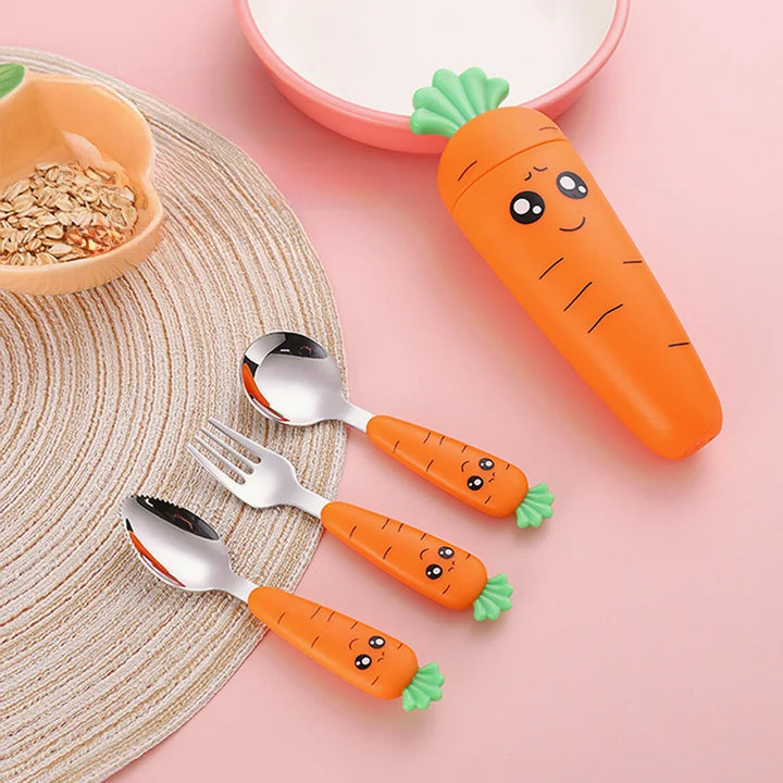 CarrotBite | Stainless Steel Spoon & Fork Set for Children