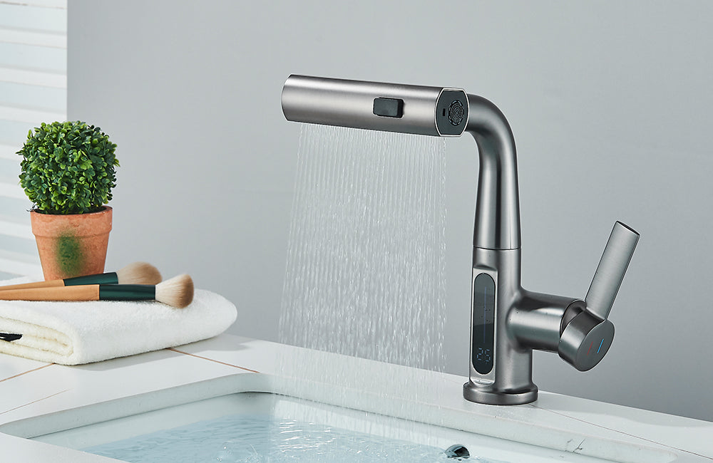 Luxor Modern Digital Bathroom Faucet – Elegant and Stylish Design with Temperature Display