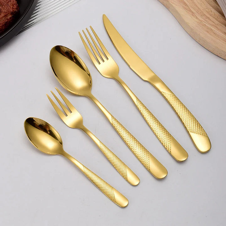 WesternGold | Elegant Golden Steak Knife and Cutlery Set