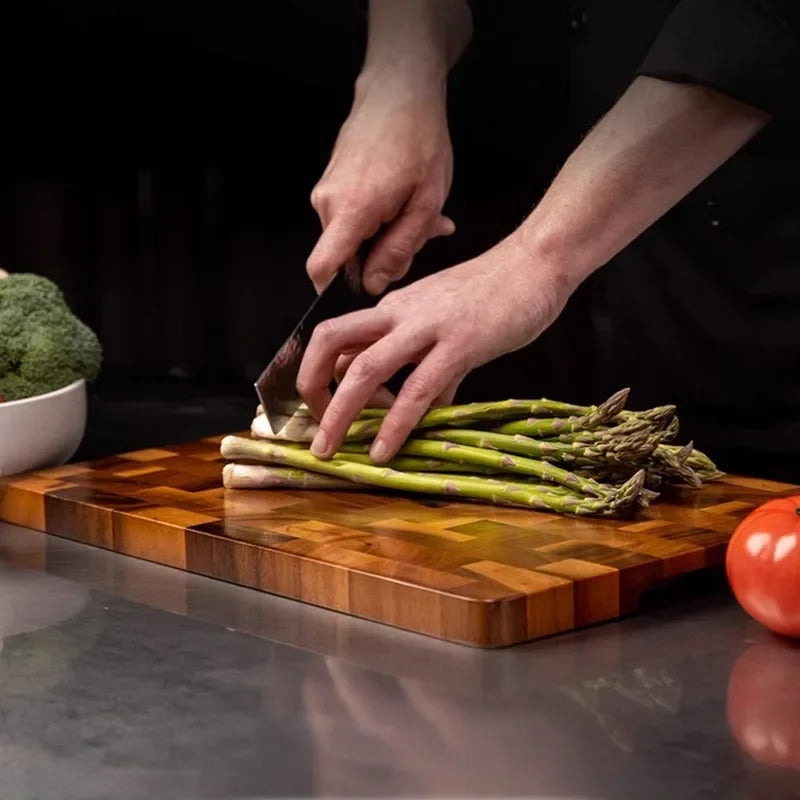 AcaciaPlus | Double-Sided Cutting Board with Drainage System