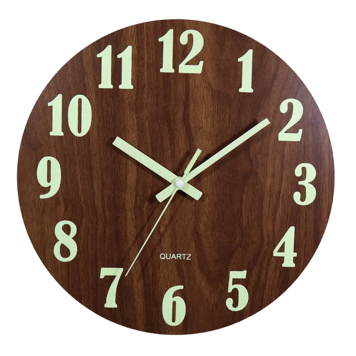 DreamTime | Elegant Wooden Wall Clock with Night Light
