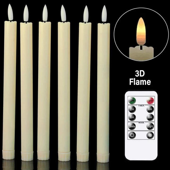 CandleGleam | LED Cone Candles with Warm Yellow Glow