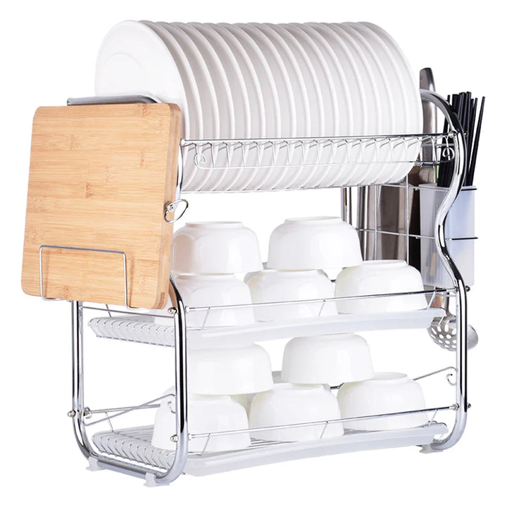DrainMasterRack | Multifunctional Dish Drainer with Cutlery Organizer