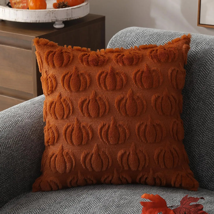 AutumnWarmth | Rustic Faux Fur Cushion Cover for Cozy Spaces