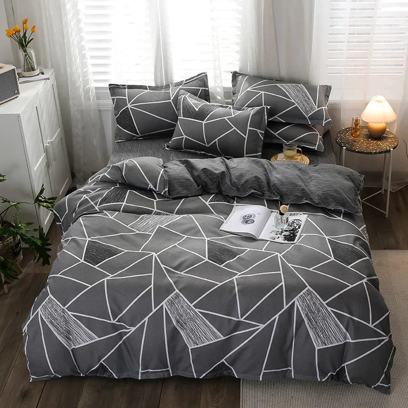 GeoGray | Modern Geometric Duvet Cover