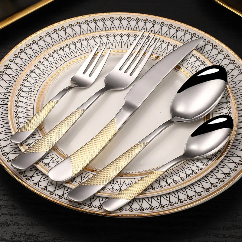 WesternGold | Elegant Golden Steak Knife and Cutlery Set