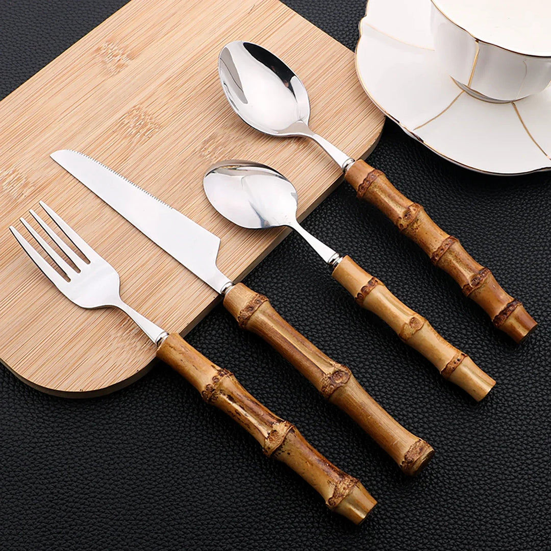 EcoServe | Bamboo Handle Cutlery Set of 16 Pieces