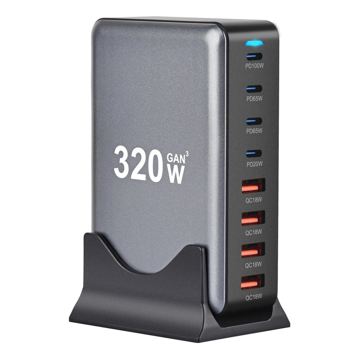 CLEVLO | 320W GaN³ Fast Charging Station (8-Port)