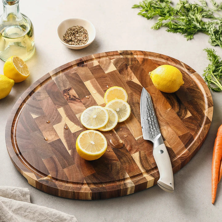 AcaciaPro | Non-Slip Wooden Cutting Board for Bread, Fruit, and Meat