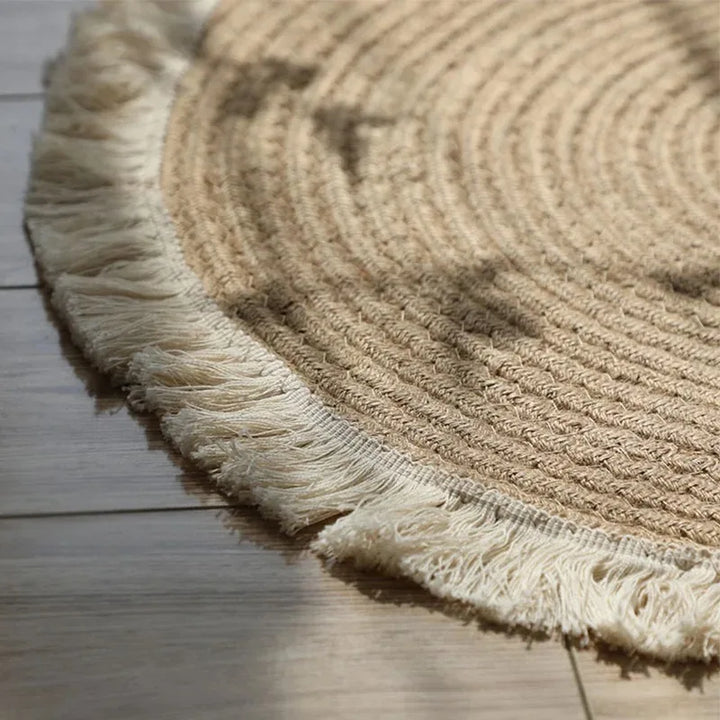RotanElegant - Woven Jute Rug for Bedroom