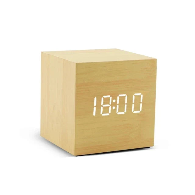 WoodenGlow | LED Clock with Temperature and Time Functions