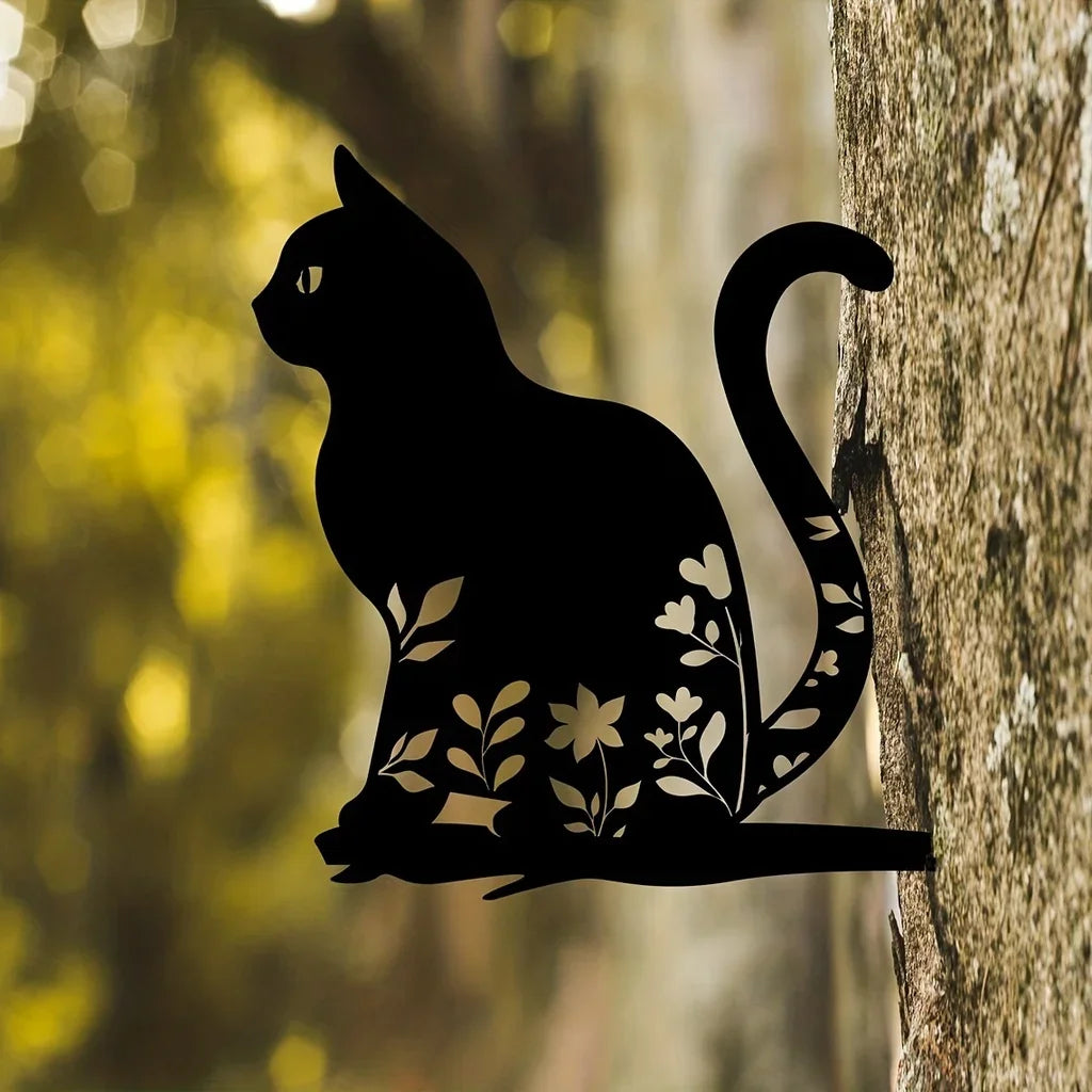 FelineFantasy | Metal Cat Silhouette for Garden & Patio