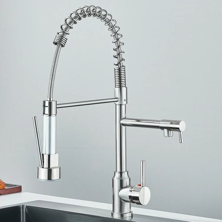 AquaDuoFlow | Versatile Kitchen Faucet with Double Spout