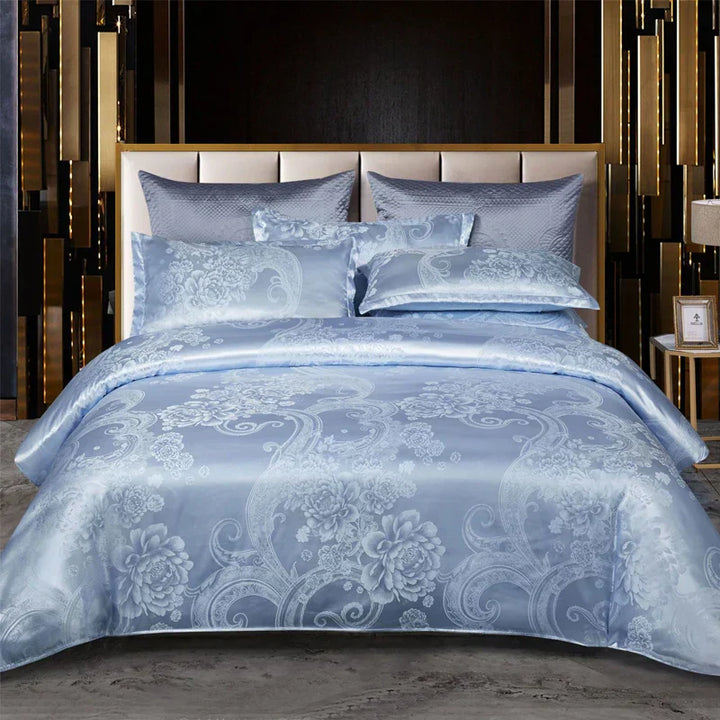 Luxe Jacquard Bedding Set - Refined Jacquard for Luxurious Comfort - Stylish Rayon Satin with Timeless Elegance