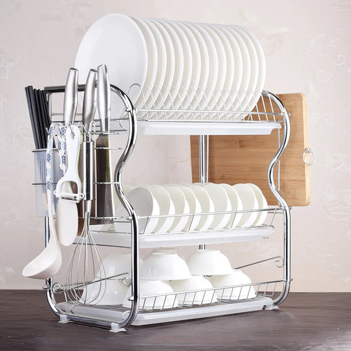 DrainMasterRack | Multifunctional Dish Drainer with Cutlery Organizer