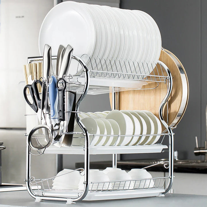 DrainMasterRack | Multifunctional Dish Drainer with Cutlery Organizer