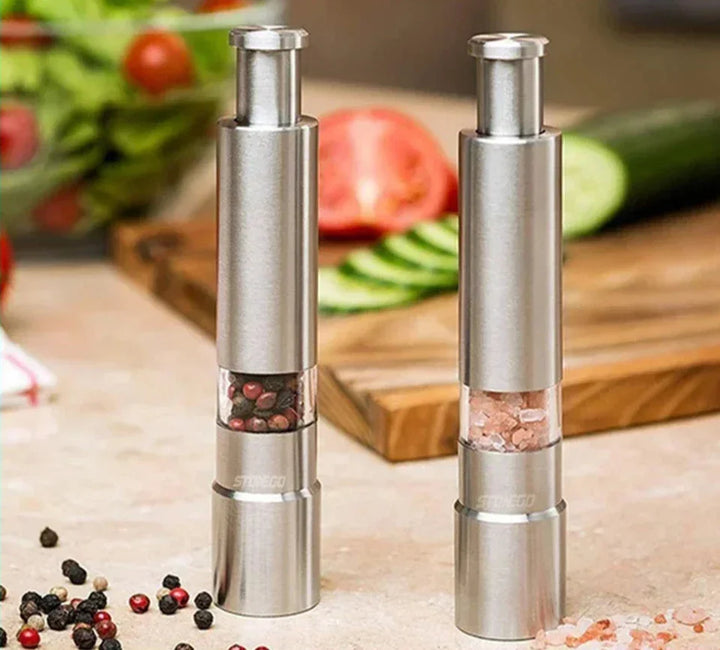 ThumbGrind | Luxe Manual Pepper and Salt Mill in Stainless Steel
