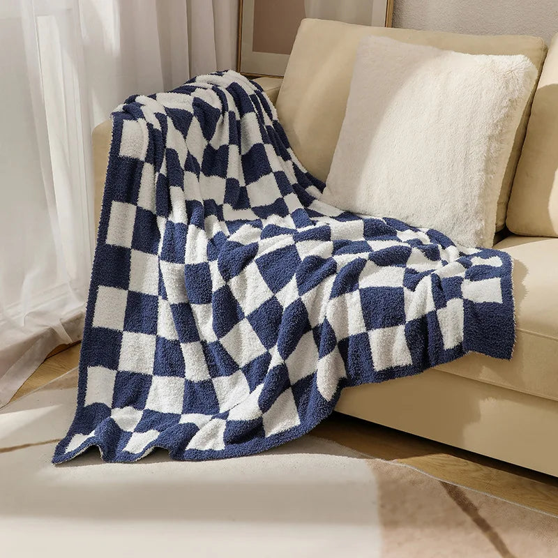NordicPlaid | Velvet Checkered Sofa Blanket