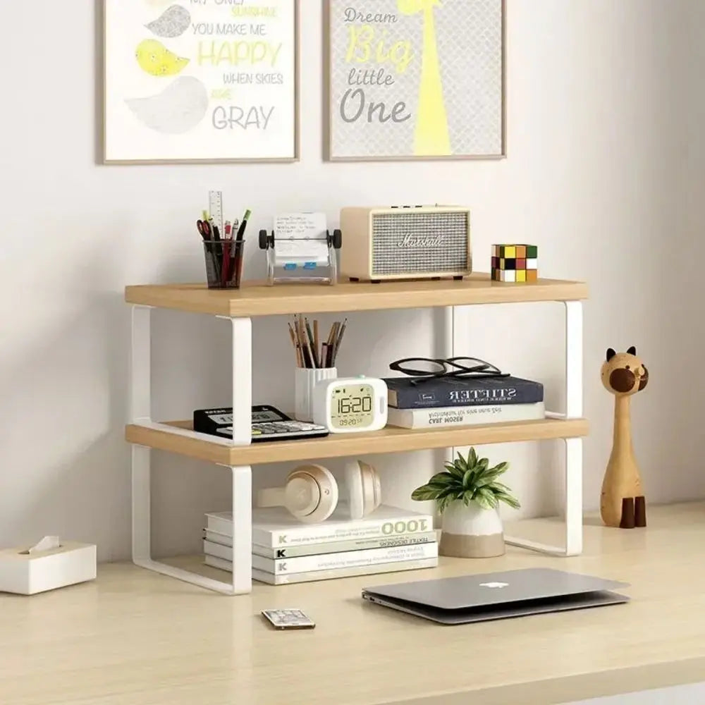 CLEVLO | Wooden Monitor Stand Organizer