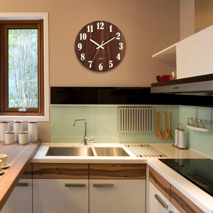 DreamTime | Elegant Wooden Wall Clock with Night Light