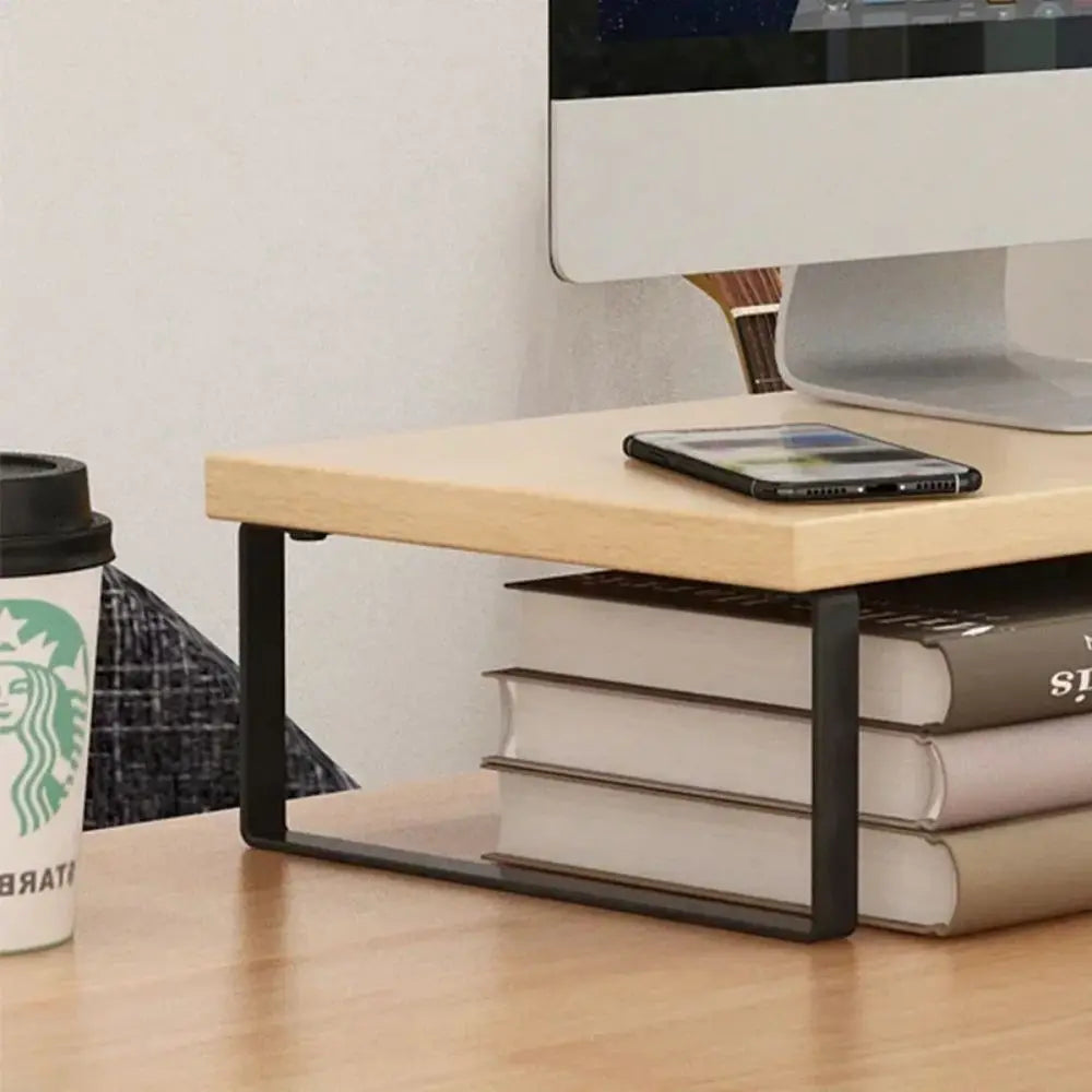 CLEVLO | Wooden Monitor Stand Organizer