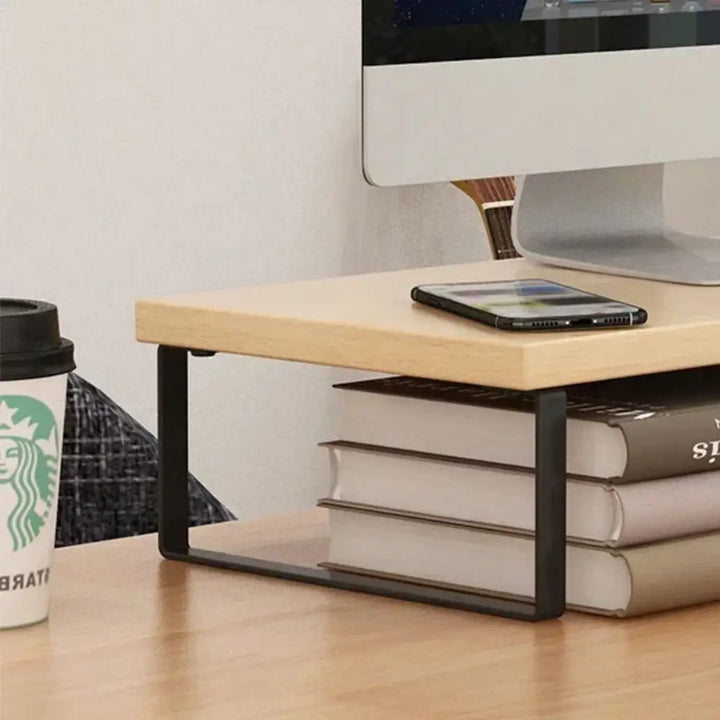 CLEVLO | Wooden Monitor Stand Organizer