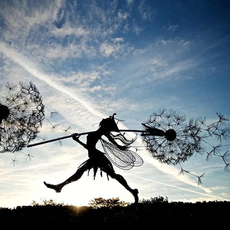 Enchanting Fairy Garden Sculptures - Metal Garden Decor - Magical and Detailed Design