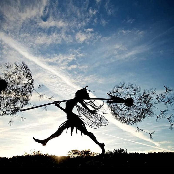 Enchanting Fairy Garden Sculptures - Metal Garden Decor - Magical and Detailed Design