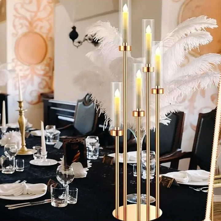 MetalGlow | Elegant Metal and Acrylic Candle Holder