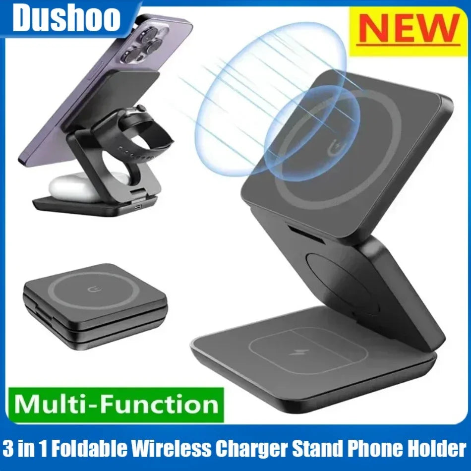 CLEVLO | 3-in-1 Foldable Magnetic Wireless Charging Station