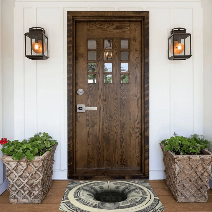 DollarPattern - Doormat with Green Fiat Dollar Design