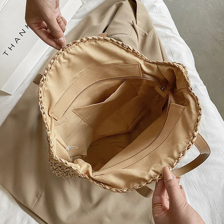 TropicalCharm – Summer Straw Bag with Large Capacity for Women