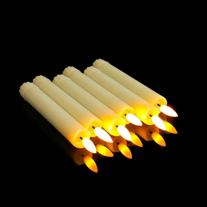 CandleGleam | LED Cone Candles with Warm Yellow Glow