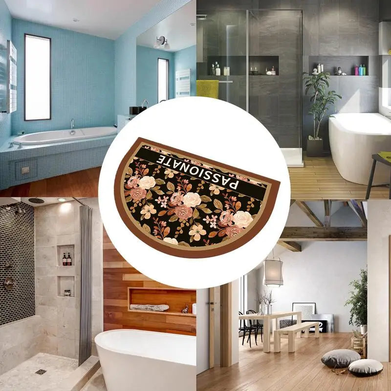 FloralComfort | Soft Bathroom Mat with Vintage Design